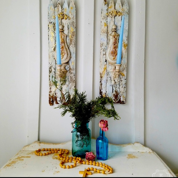 Vintage shabby chic candle holder - Picture 1 of 10